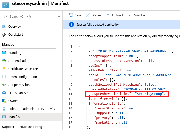 Azure App Registration Manifest Change Security Group Blog Vinicius Deschamps