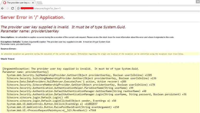 Server Error in / Application The Provider User Key Active Directory Module Blog Vinicius Deschamps