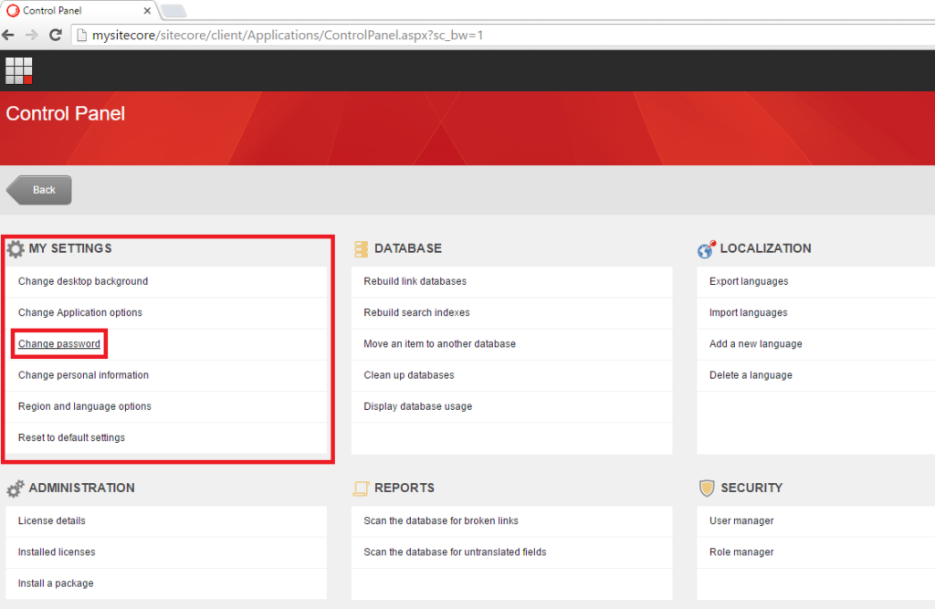 Sitecore Control Panel Change Password Blog Vinicius Deschamps