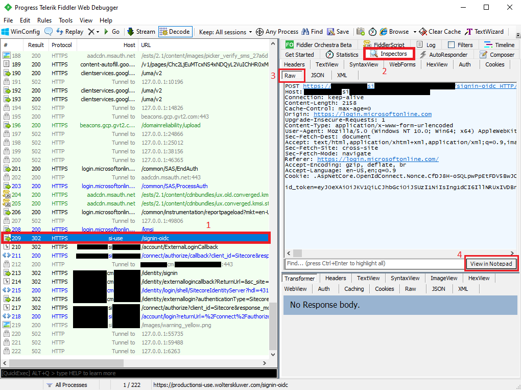 Sitecore Identity Server Fiddler Session Blog Vinicius Deschamps