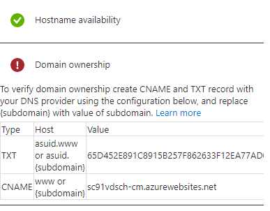 azure app service add custom domain add custom domain domain ownership blog vinicius deschamps
