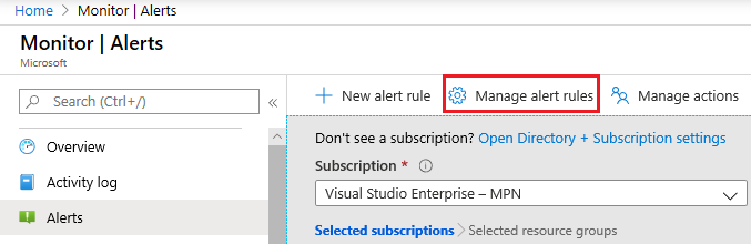 azure monitor manage alerts rules blog vinicius deschamps