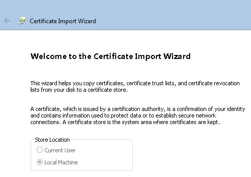 Certification Import Wizard Welcome Blog Vinicius Deschamps