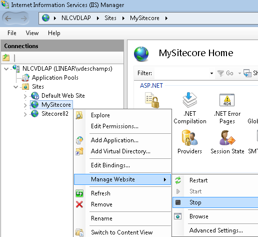 IIS Internet Information Services Stop Sitecore Blog Vinicius Deschamps