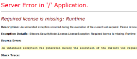 Sitecore Server Error in / Application Required License Is Missing Blog Vinicius Deschamps