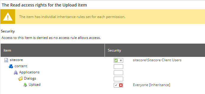 Sitecore Access Rights Upload Item Blog Vinicius Deschamps
