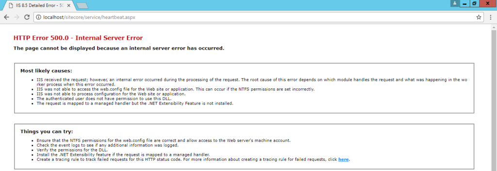 Sitecore HTTP Error 500 Internal Server Error Heartbeat.aspx Blog Vinicius Deschamps