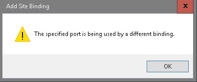 The specified port is being used by a different binding Blog Vinicius Deschamps