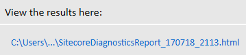 Sitecore DIagnostics Report View the results here Blog Vinicius Deschamps