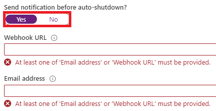 azure virtual machine operations auto shutdown send notifications before auto shutdown yes blog vinicius deschamps
