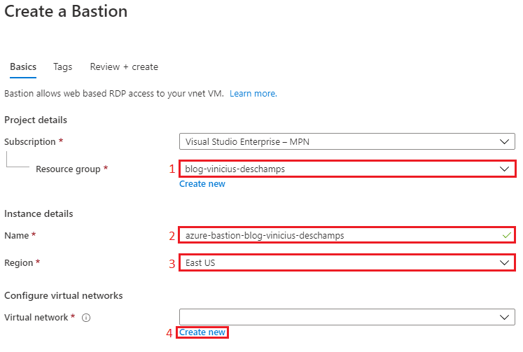 azure bastion create a bastion create virtual network blog vinicius deschamps