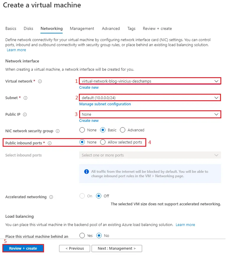 azure create a virtual machine networking blog vinicius deschamps