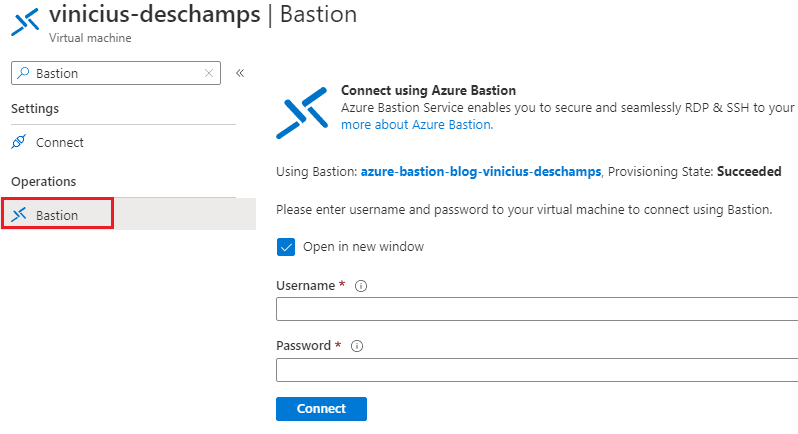 azure virtual machine operations bastion blog vinicius deschamps