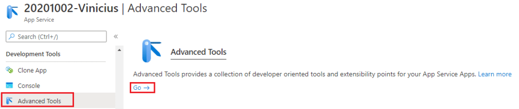 azure app service advanced tools go blog vinicius deschamps