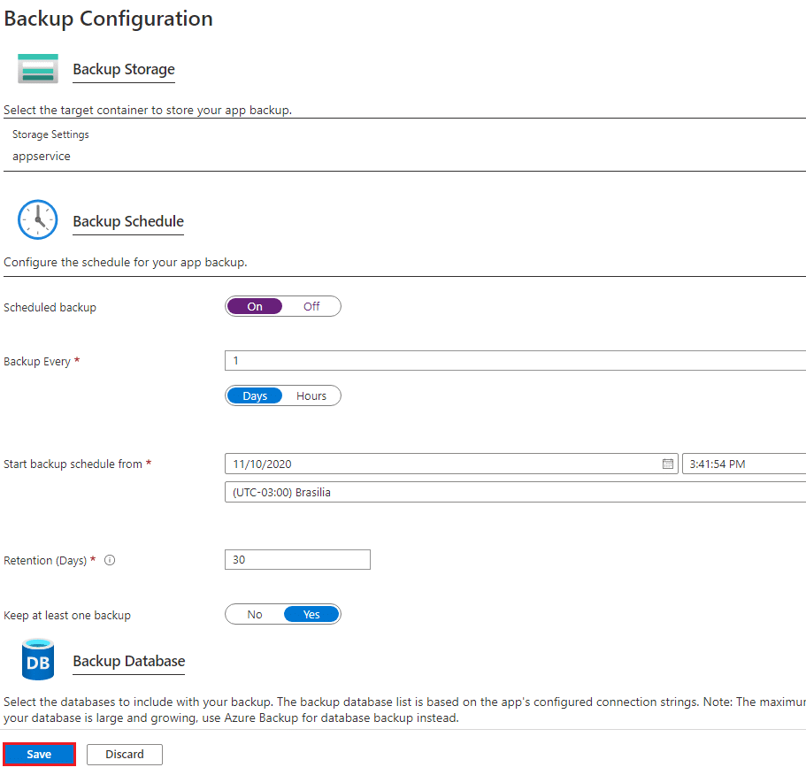 azure app services backup configuration save configuration blog vinicius deschamps